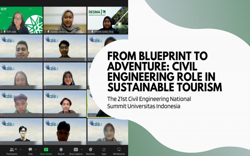 DESMA Center Memberikan Pembekalan dan Mentoring Pariwisata Berkelanjutan pada Innovative Essay Competition Civil Engineering National Summit Universitas Indonesia